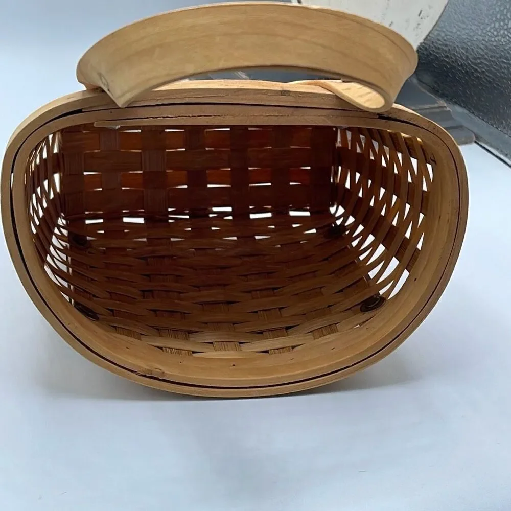 Vintage hand painted rooster basket wall pocket basket